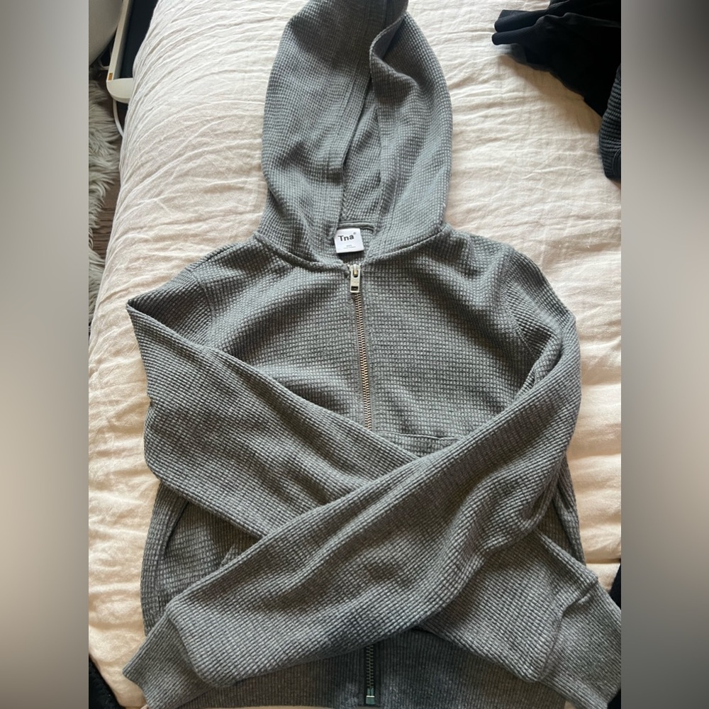 Tna waffle crop zip up